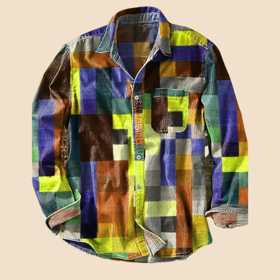 FREDRIK | Vintage skjorta med regnbåge