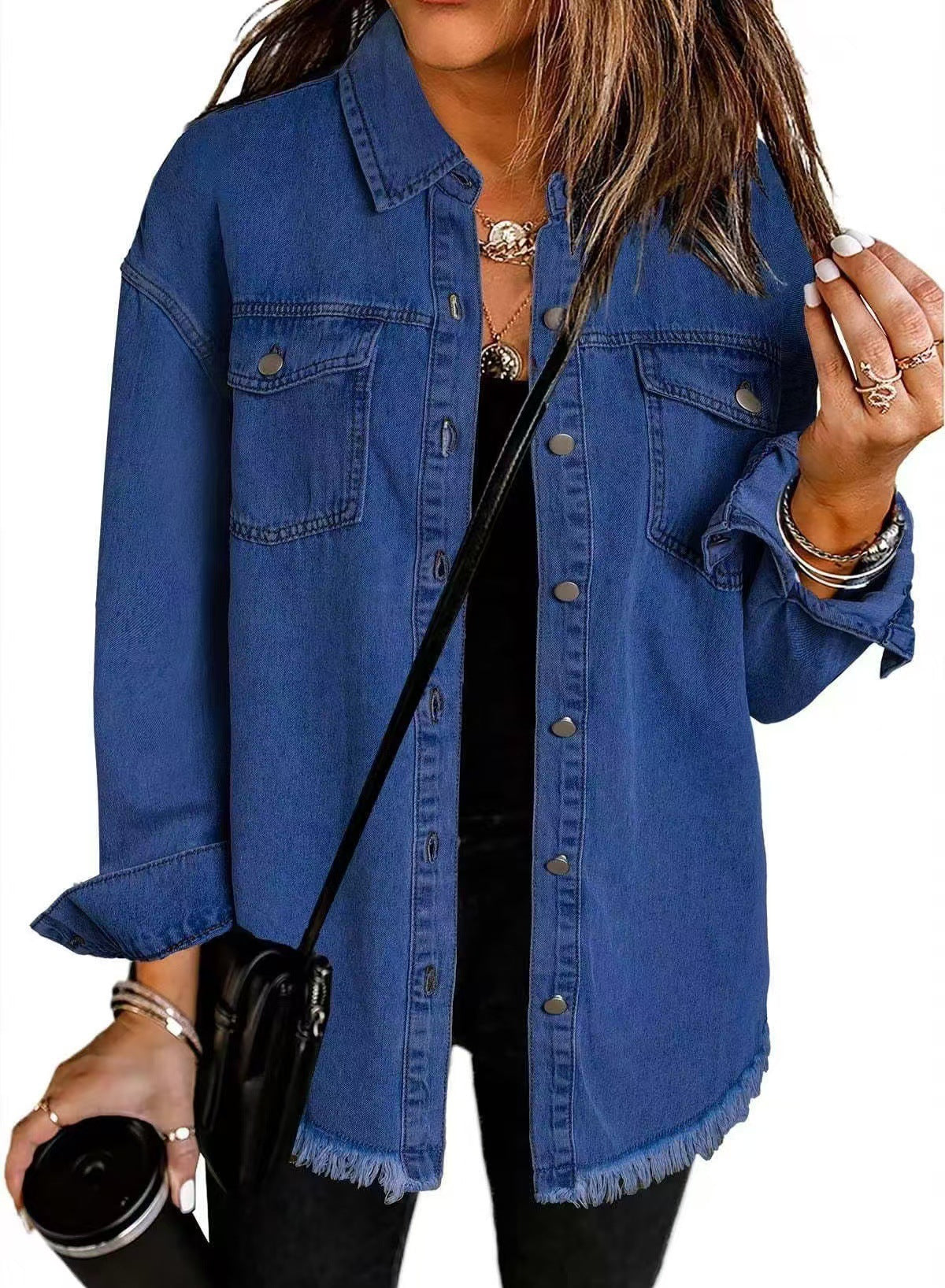 PETRA | Långärmad denimjacka med fickor