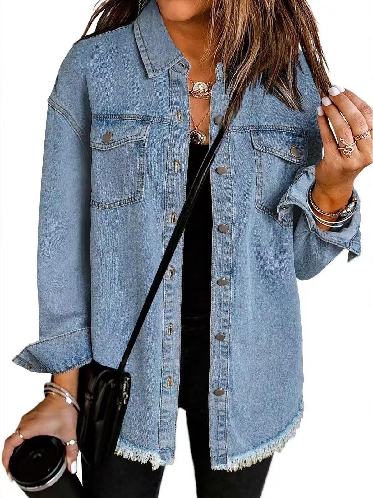 PETRA | Långärmad denimjacka med fickor