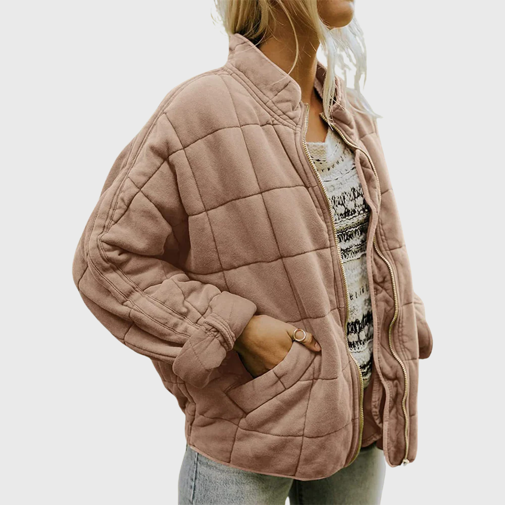 CARINA | Quiltad Jacka med Dragkedja