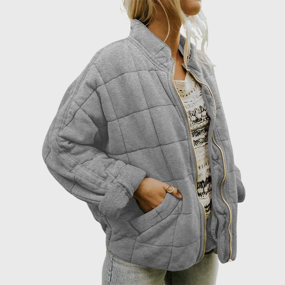 CARINA | Quiltad Jacka med Dragkedja