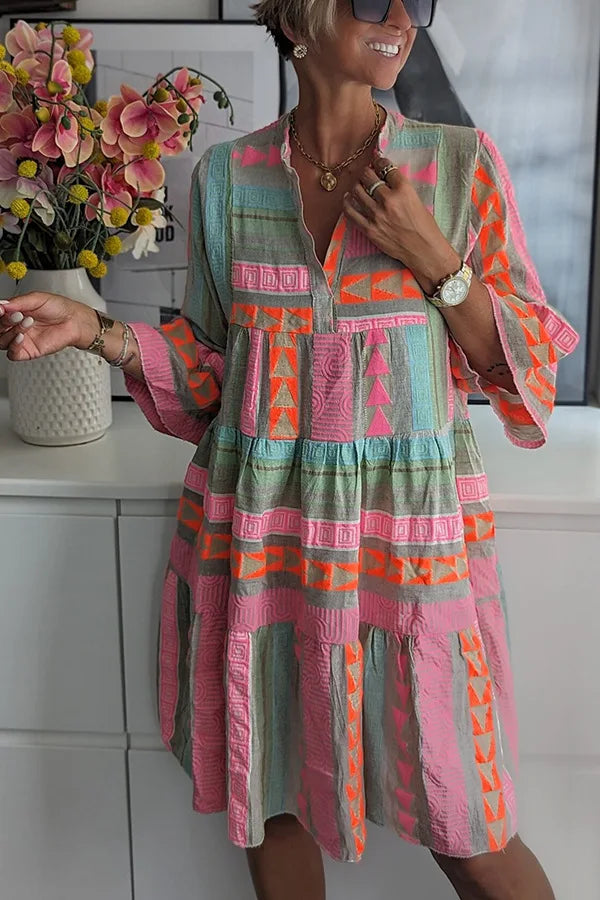 ELSA | Boho volangklänning med vidd